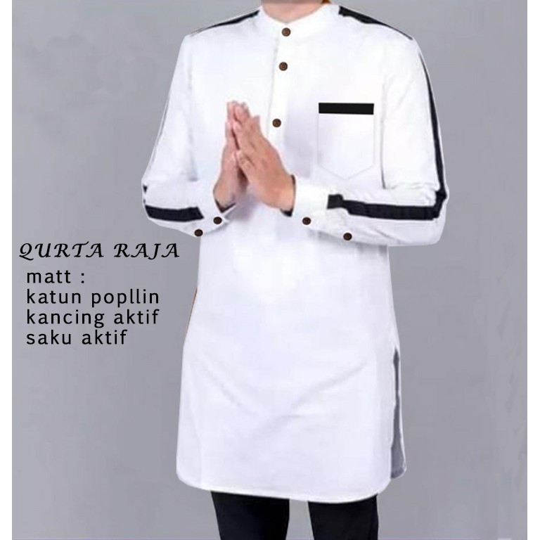 Qurta Raja  - Logo Smile (LS) - Ukuran S-3XL - Matt Katun Poplin