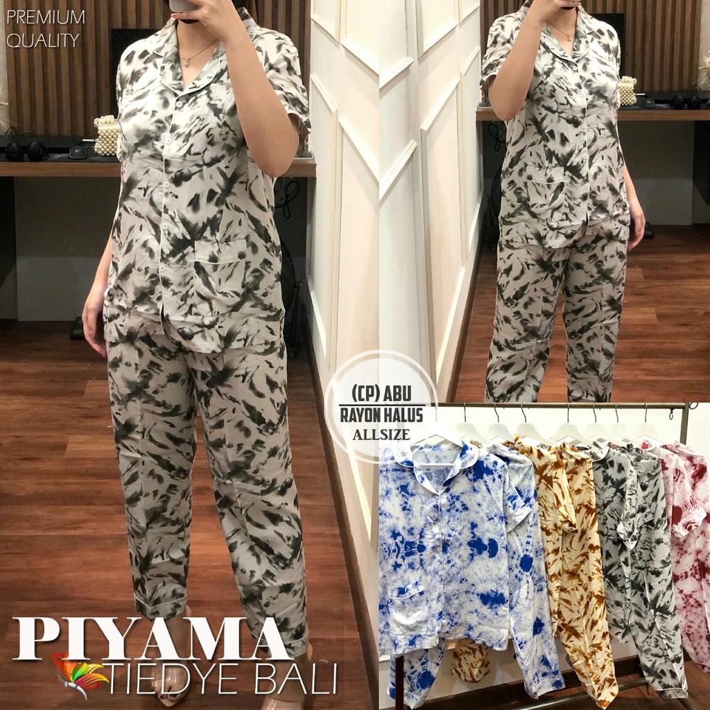 PIYAMA TIE DYE BALI - (CP) LENGAN PENDEK CELANA PANJANG