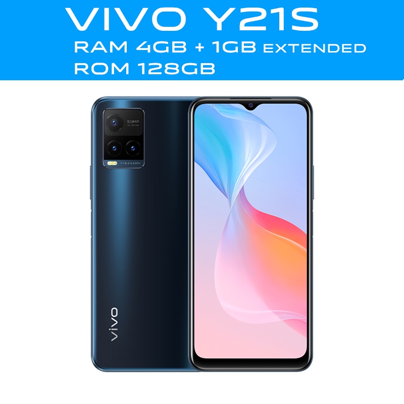 HP Vivo Y21 RAM 4GB ROM 64GB vivo Y21S 4+128GB Helio P35 6.51inch 13MP camera 5000mAh 18W fast charge Garansi resmi COD-y21s/blue 4+128