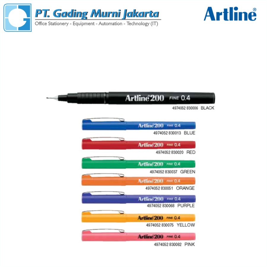

PULPEN / WRITING PEN ARTLINE EK-200 ( 8 Warna )