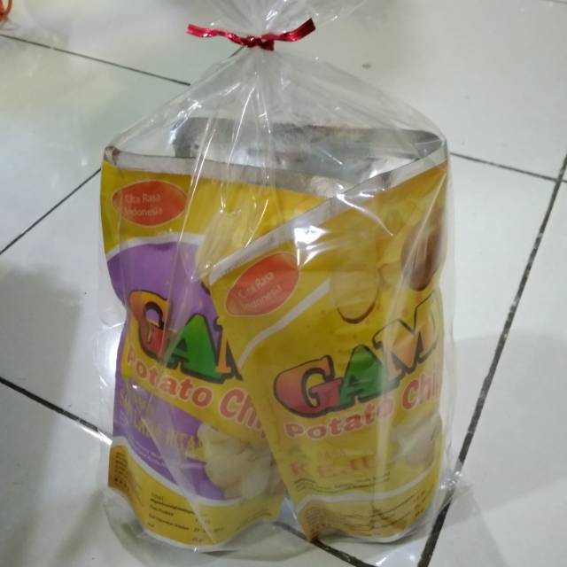 

GAMI kripik kentang 3pcs rasa keju & sapi lada Hitam.. ukuran 45gr Rp 15.000