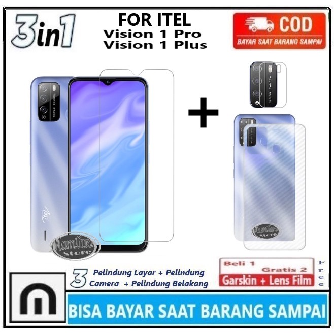 PROMO Tempered Glass Warna Hp Itel Vision 1 Pro Itel Vision 1 Plus Anti Gores Kaca Full Layar Full G