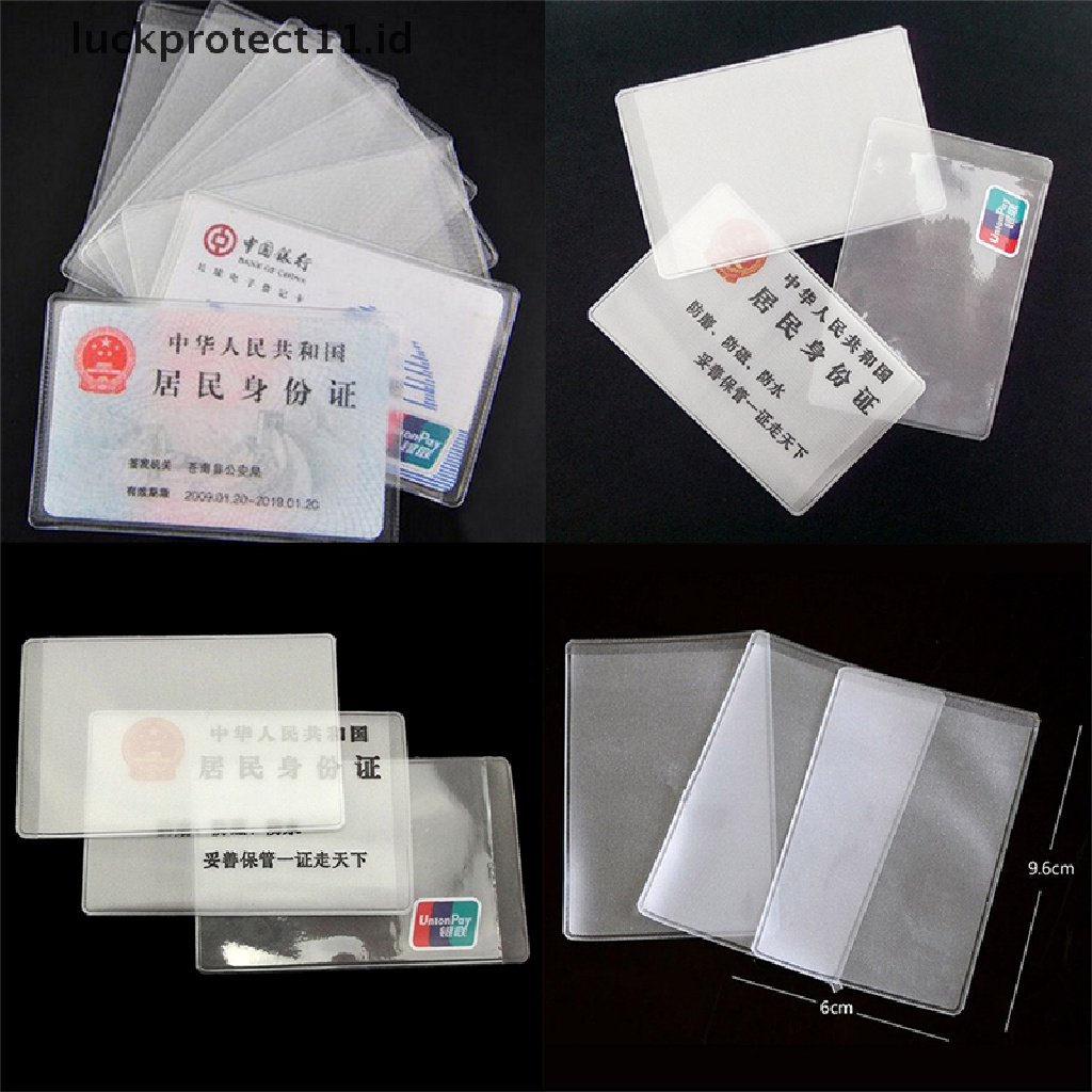 // Hg &amp; ID// 10PCS PVC Tempat Kartu Kredit Melindungi ID Card Name Card Cover Bening Frosted.