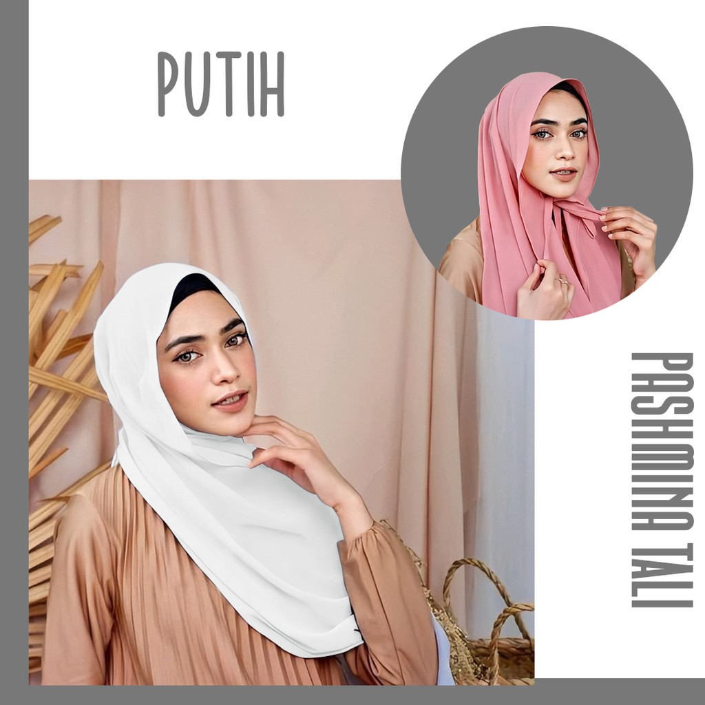 COD- HIJAB PASHMINA TALI DIAMOND CREPE / SABYAN JAHIT TEPI PASMINA KERUDUNG POLOS MUSLIM - YELONIX