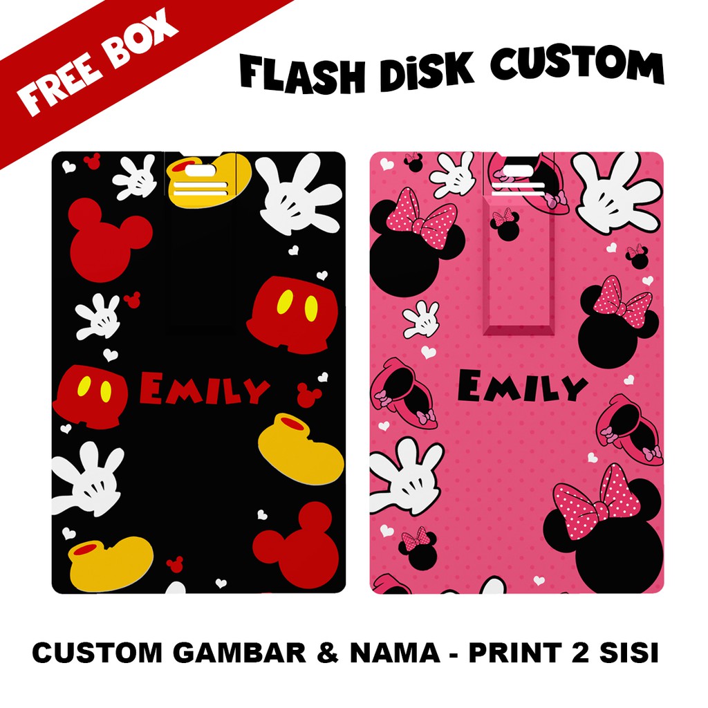 Flash Disk USB DRIVE Card custom gambar bentuk kartu 8gb 16gb print 2 sisi FREE BOX branding merchandise