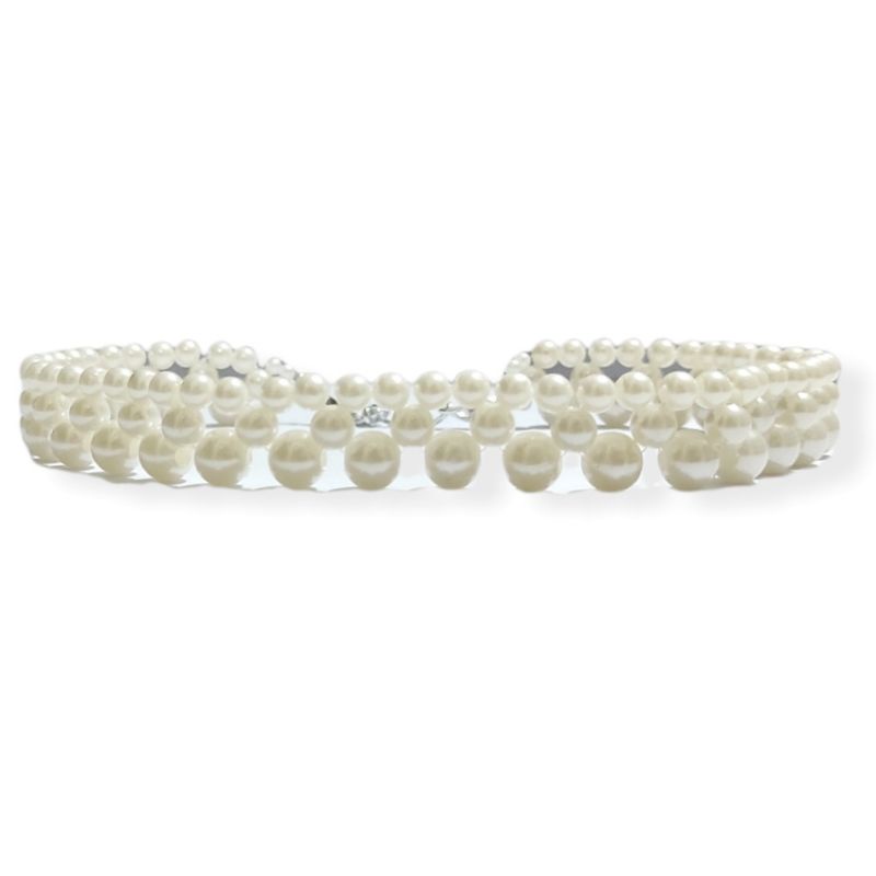 Briella Korean Pearl Choker Necklace Kalung Mutiara Korea Anyam Rangkai