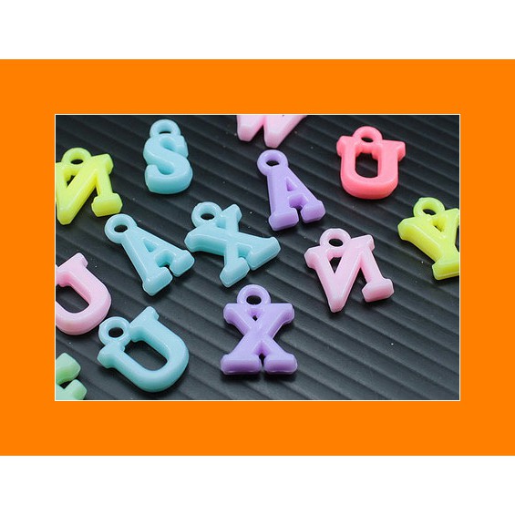 

100 Pcs Manik Plastik Huruf pastel 12 mm (MPA-050) FOTON Craft
