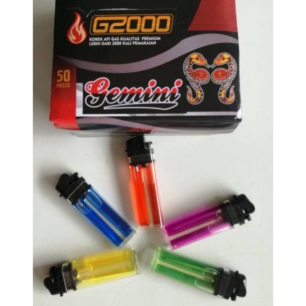 (1 Kotak 50pcs) Korek Roda Korek Magnet Korek Gas G2000 Kepala Hitam &amp; Putih