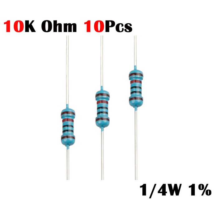 Resistor 10K Ohm 10 K 10K Ohm 1/4W 1% Metal film 10x 10 pcs