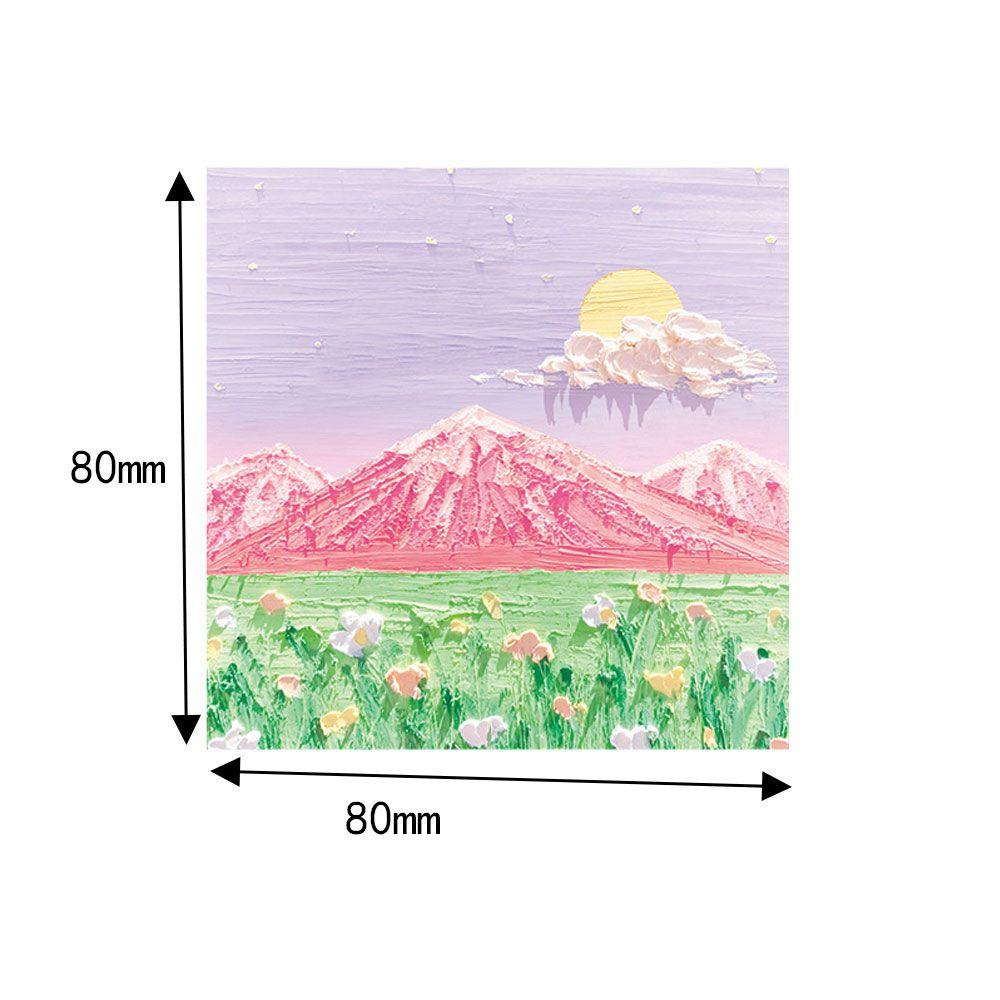 SOLIGHTER Simple Sticky Notes School Notepad Memo Pad Office Self-adhesive Bookmark Notebook Landscape Oil Paintings Stationery Stickers