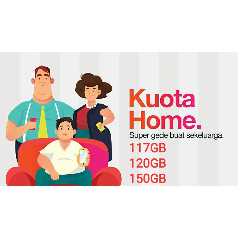 Kuota 3/Three/Tri Home 117GB, 120GB dan 150GB (inject)