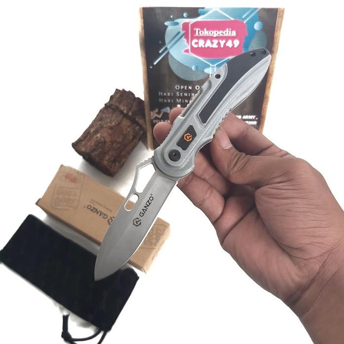Pisau Lipat Ganzo G621Gy / Pisau Survival / Survival Kit