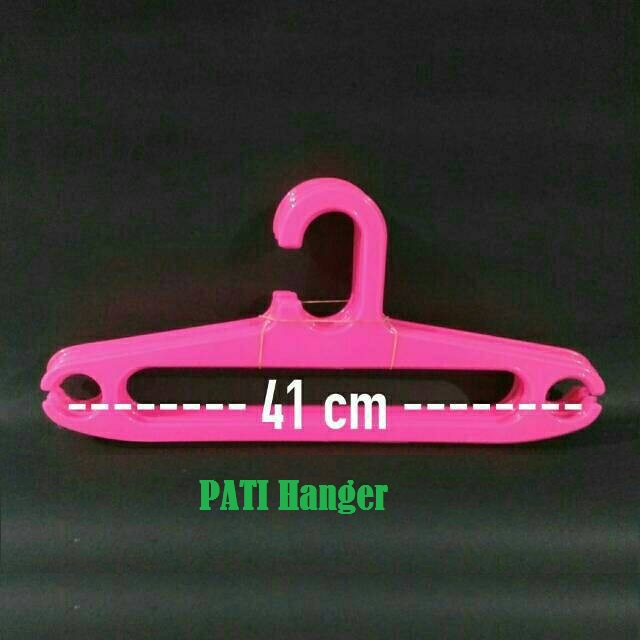 Hanger 17inc Hitam, Pink dan Putih 12pcs/Hanger Gantungan Baju Dewasa Polos( 12pcs )