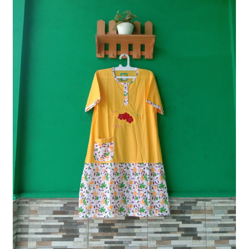 ASLI JUMBO Daster kaos RoyaL Ld125 busui bahan adem nyaman-Kuning