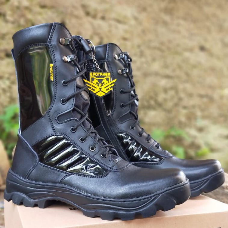 Sepatu Pdl BROTRHER Phantom Kulit Asli Sepatu PDL Tni Polri Security Satpam Sepatu Boots Pria Wanita