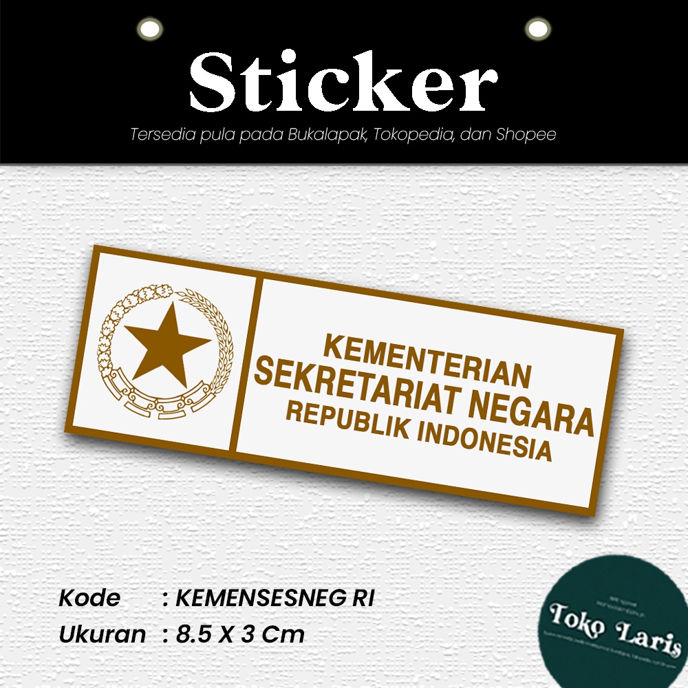 Sticker Plat Nomor Motor Dan Mobil Kementerian Sekretariat Negara Republik Indonesia - Kemensesneg - Mensesneg