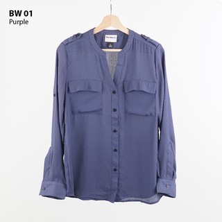 Blouse Bon Worth Warna Ungu Baju  Atasan  Wanita  Lengan 