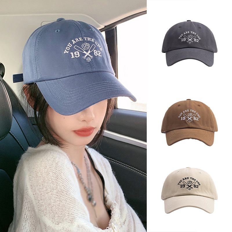 Topi Baseball Motif Bordir Tulisan Gaya Kasual Untuk Pria Dan Wanita