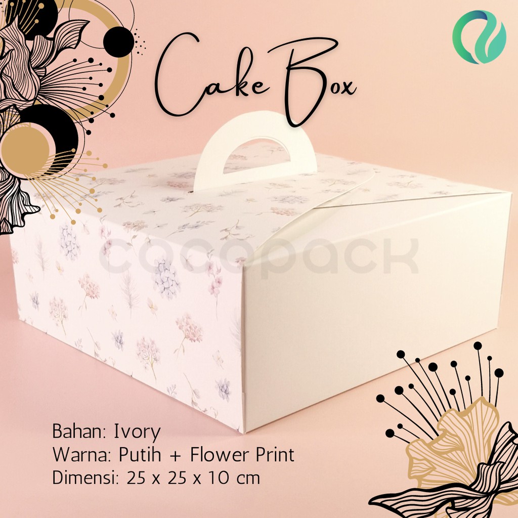 

White Flower Cake Box Kotak Kue Gift Hampers (10 PCS)