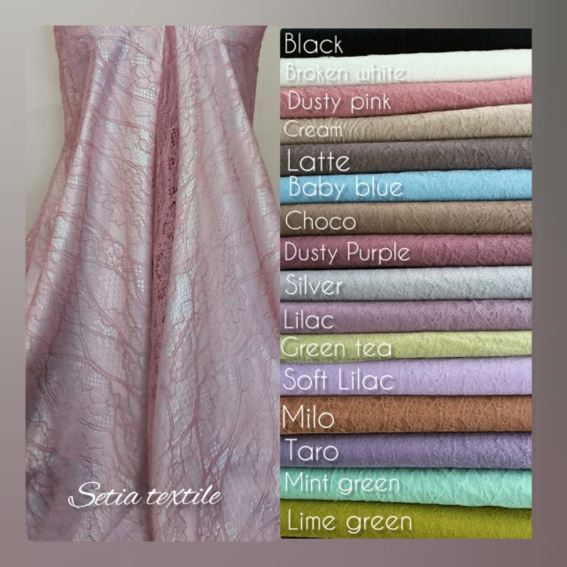 (SetiaTextile) Brukat/ Brokat/ Brokad Chantily Lace Meteran