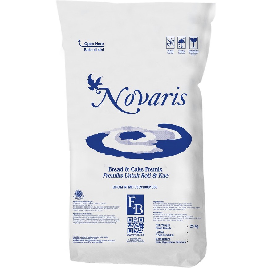 Susu Bubuk Bahan Baku Roti & Kue, Pastri, Es krim, Makanan & Minuman NOVARIS 25kg