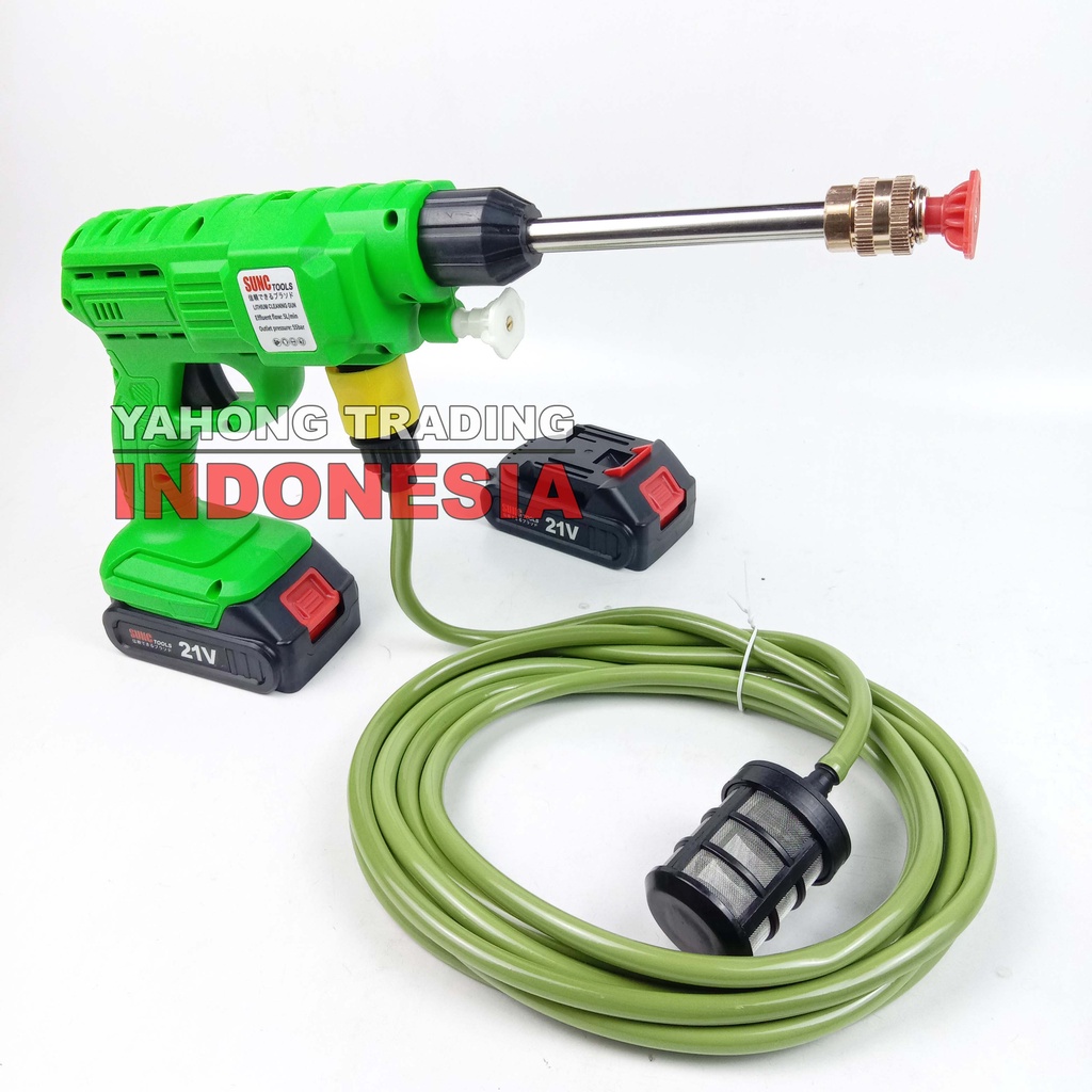 Mesin Cuci Mobil Motor Steam AC Mesin Semprot Baterai Car Wash Cordless Cleaning Gun 21V SUNC TOOLS