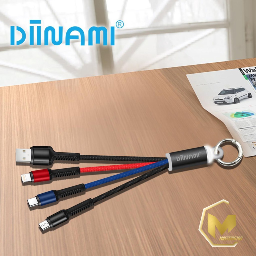 BM018 Diinami Kabel Data Colors 3in1 Micro+Lightning+Type-C 2.4A 30cm MA161