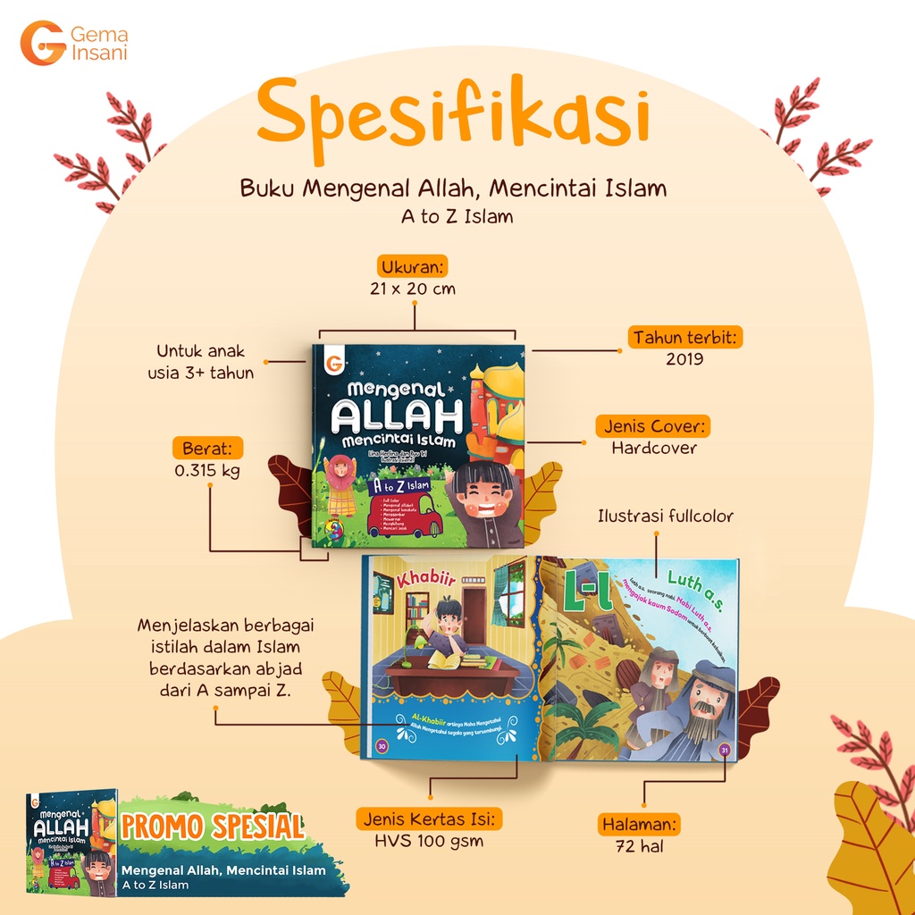Buku Anak Islami Mengenal Allah Mencintai Islam A to Z (Hard Cover) - Gema Insani-2