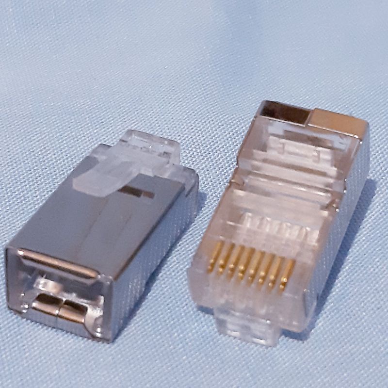 RJ45 CONNECTOR CAT 6 METAL - CONNECTOR RJ45 CAT 6 METAL SHIELDED SOLID WIRE STRAIGHT MALE - KONEKTOR RJ45 CAT 6E HARGA PER PCS