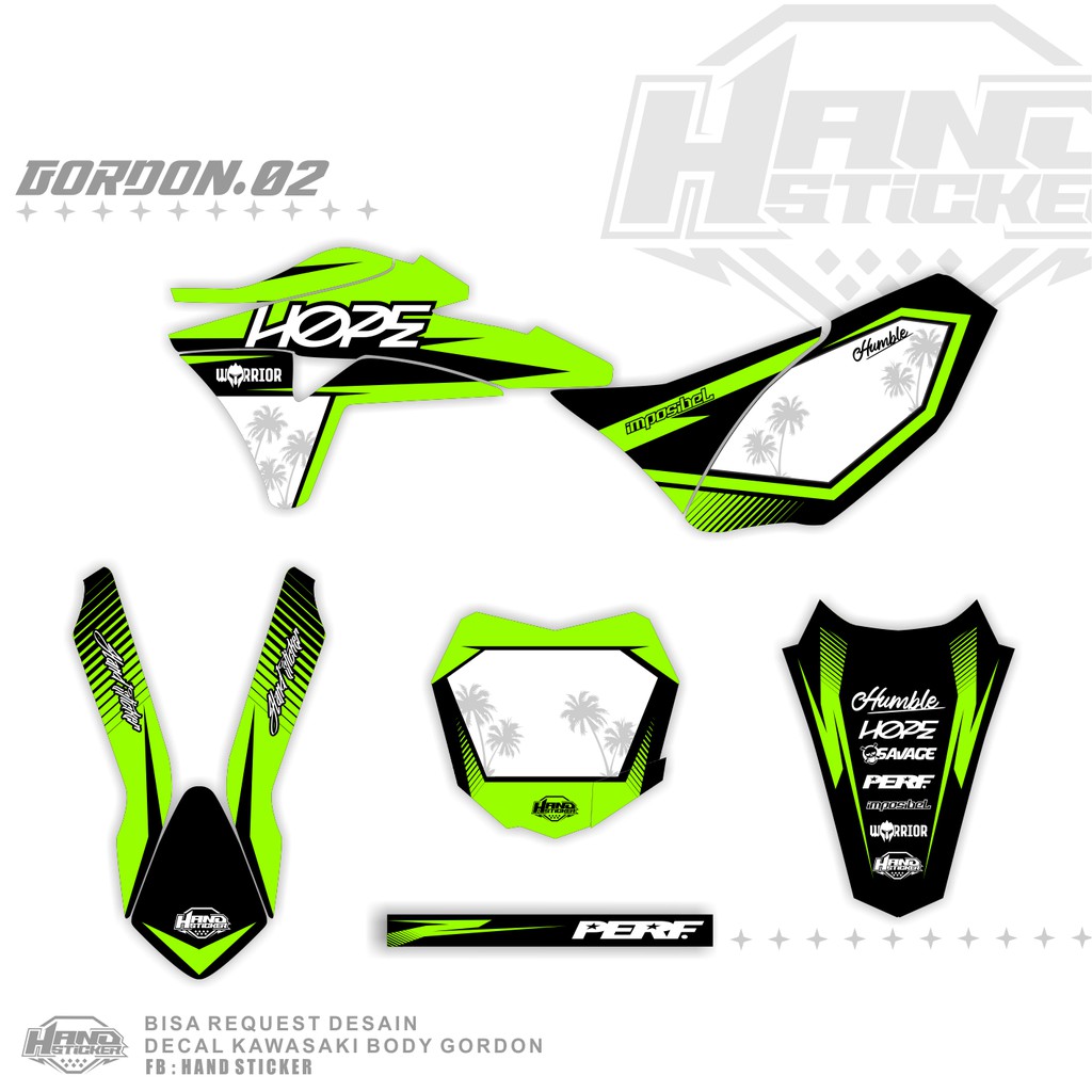 Decal Stiker Klx Gordon Sticker Variasi Striping Motor Klx Gordon