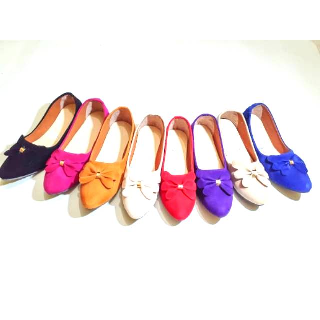 Sepatu Flatshoes Wanita Dewasa pita mutiara