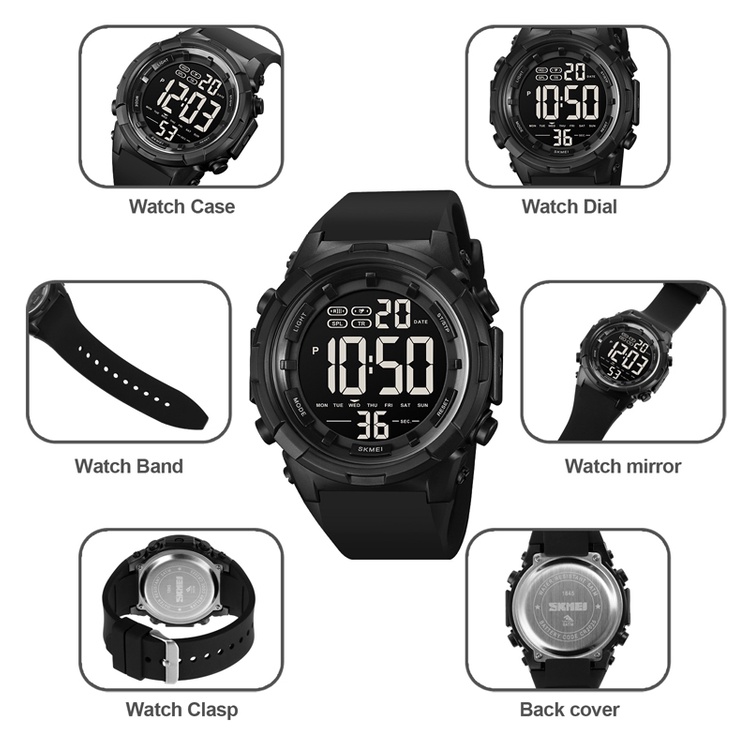 SKMEI 1845 Jam Tangan Pria Digital Sport Watch Anti Air 5 Bar WATCHKITE WKOS