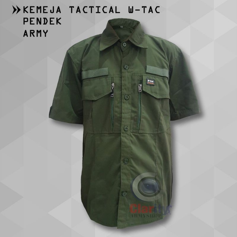 Kemeja tactical w-tac lapangan kerja pdl outdor lengan pendek