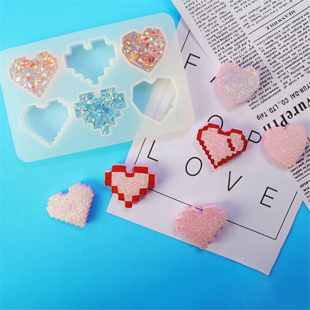 R-flower Heart Epoxy Cetakan Liontin Batu Akik Membuat Alat Silikon DIY Art Casting Molds