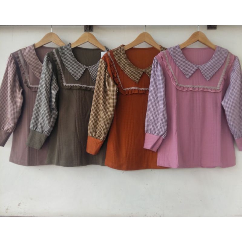 BLOUSE KEKINIAN KNIT MIX SHAKILA PREMIUM LD 100