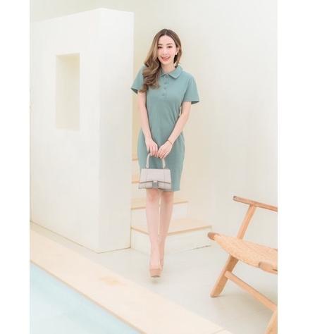 ➽ DRESS BANGKOK/DRESS LA DRESS MODEL KERAH KANCING AKTIF IMPORT (BJLD510) ♀
