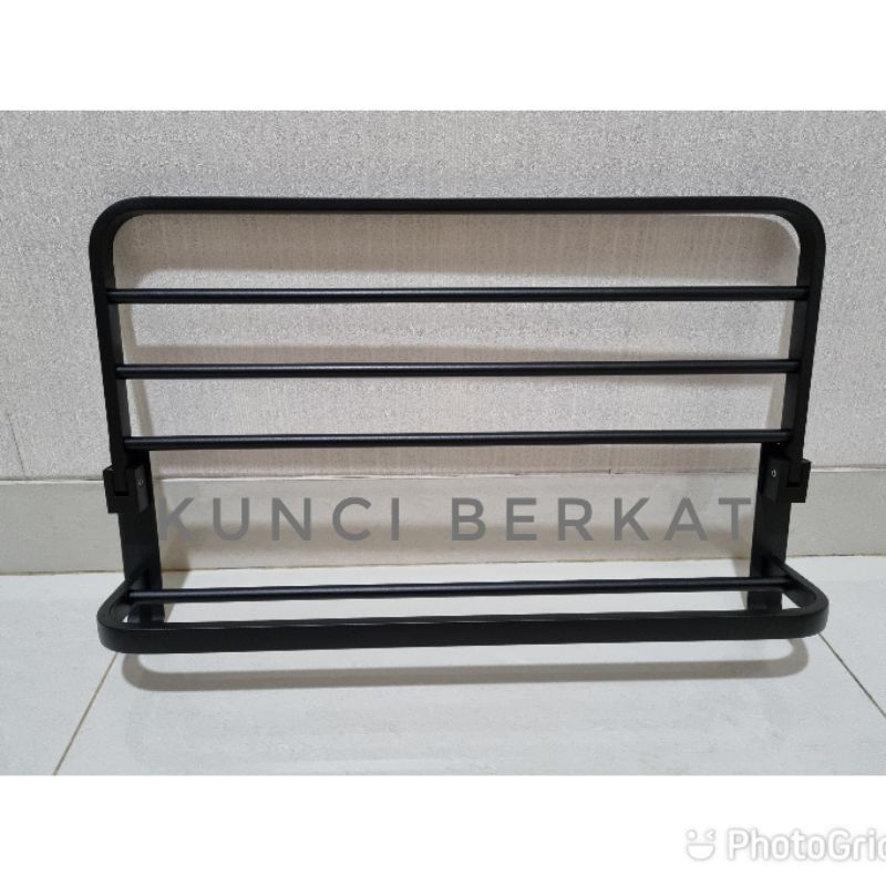 Gantungan Handuk 5 Baris Hitam/Black/Almunium/Towel Hanger/Kamar Mandi/Bathroom