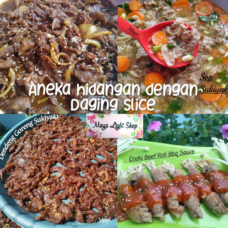 Daging Yakiniku Sukiyaki frozen fresh 500gr halal US AUS Beef daging slice tipis daging teriyaki yoshinoya