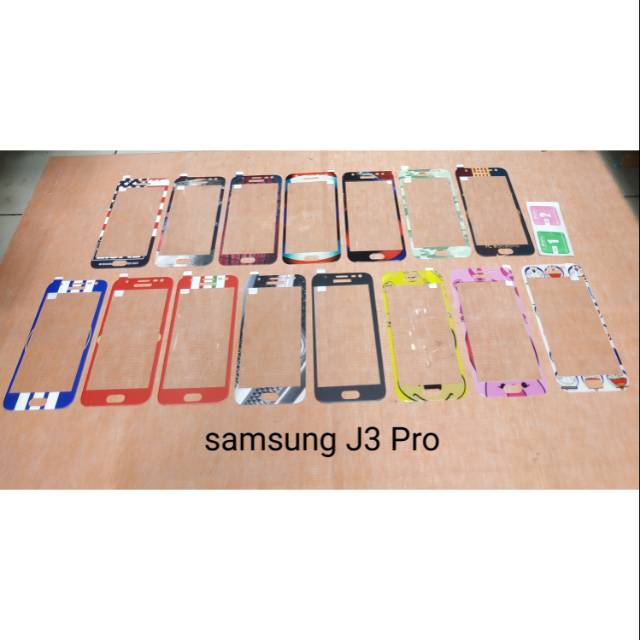 Tempered glass Samsung J3 pro J330 motif gambar karakter anti gores kaca