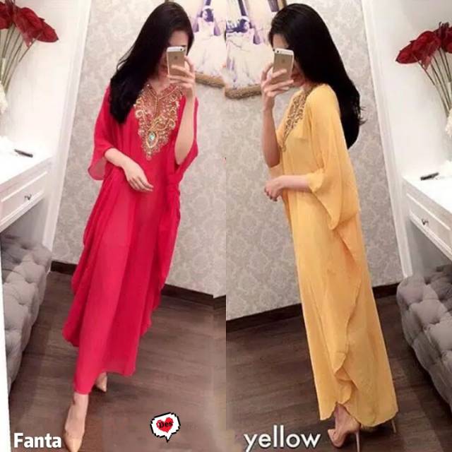 Kaftan Payet Ceruty sifon import