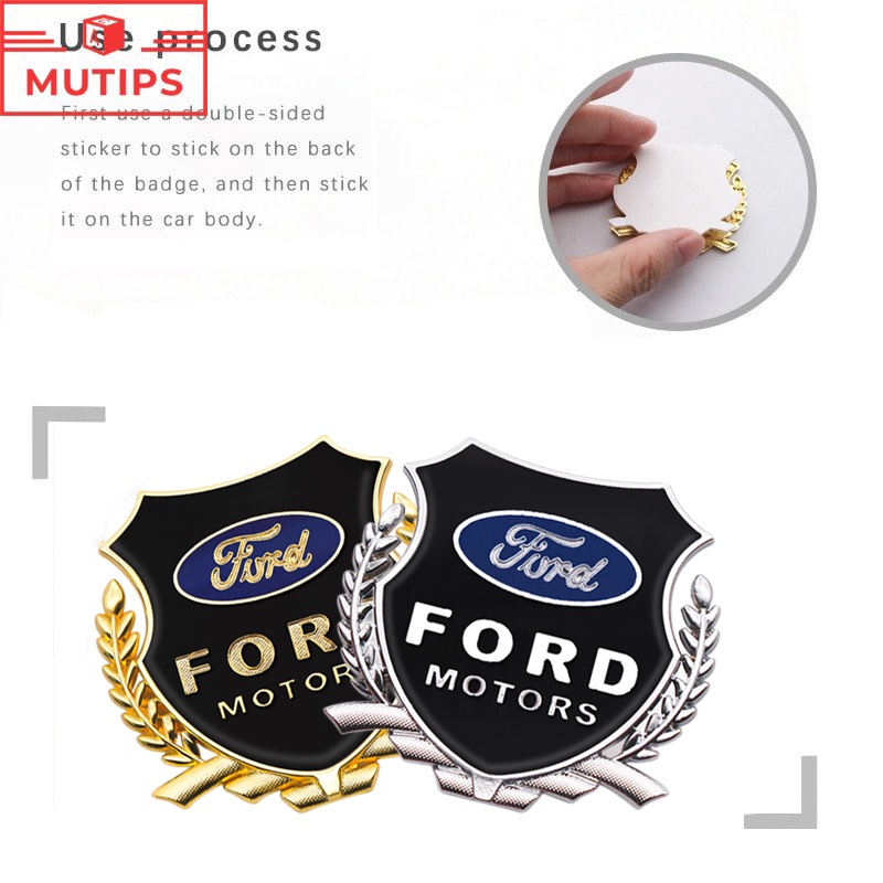 2pcs Stiker Logo 3D Bahan Metal Untuk Mobil Ford Focus Everest Mustang Fiesta Ranger