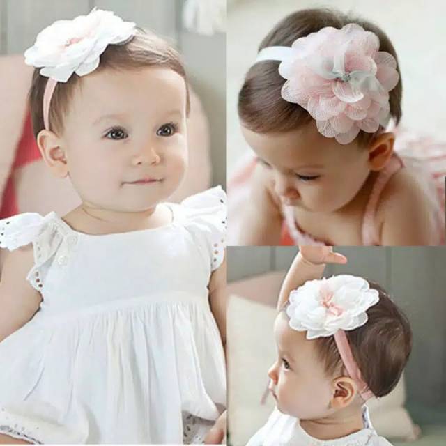 Bandana Bando Headband Pita Bunga Lace Bayi Anak Perempuan