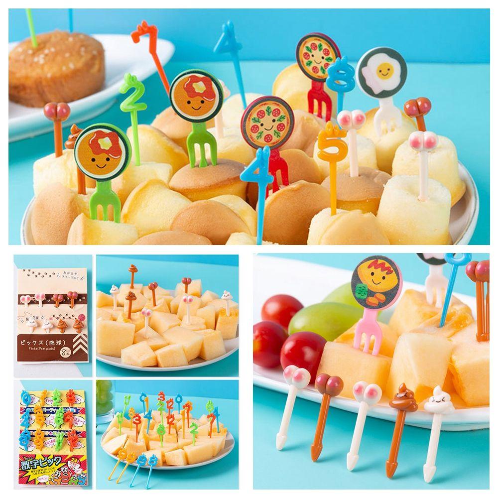 Solighter 12 / 16 / 20 / 48 / 52 pcs Garpu Buah / Kue / Snack Mini Untuk Pesta Anak