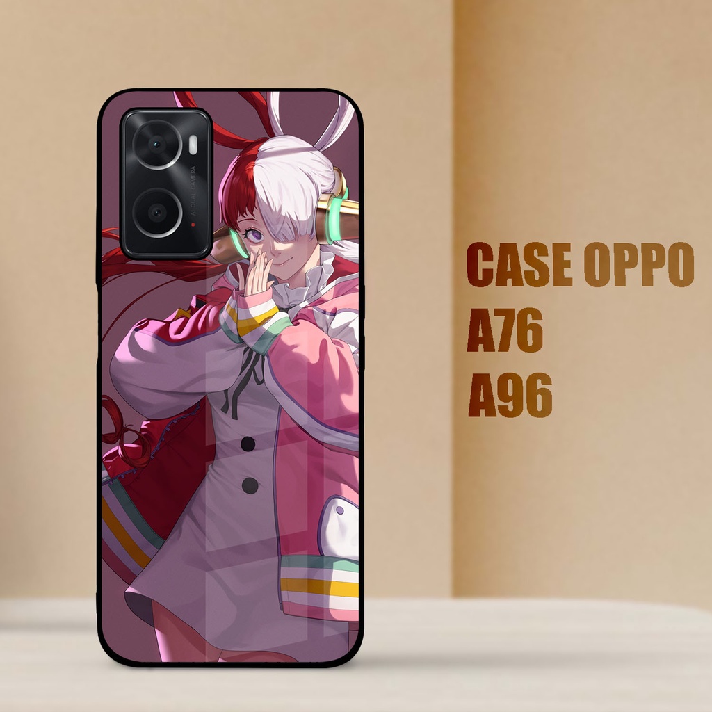 Case Kilau Oppo A76  | A96 | Casing Hp Glossy | Pelindung Smartphone | Motif One Piece Uta