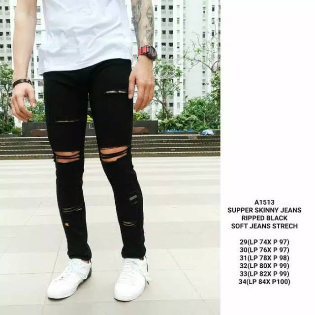 CELANA  JEANS COWOK  MODEL  SOBEK  SOBEK  PANJANG KEKINIAN 