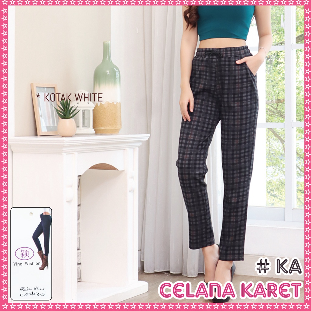 [GROSIR] Celana Karet Import / celana fashion wanita import / celana kotak wanita  / CELANA PANJANG WANITA / CELANA IMPORT / CELANA ZAHRA