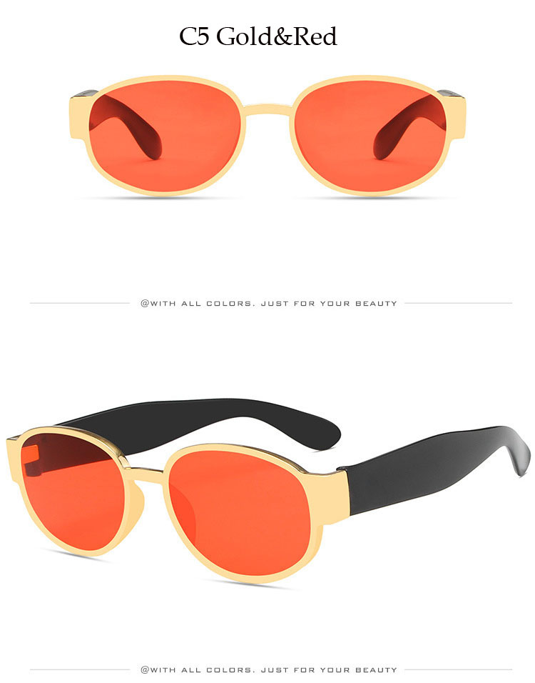2021 Kacamata Hitam Wanita Model Retro Bulat Mesh Anti UV