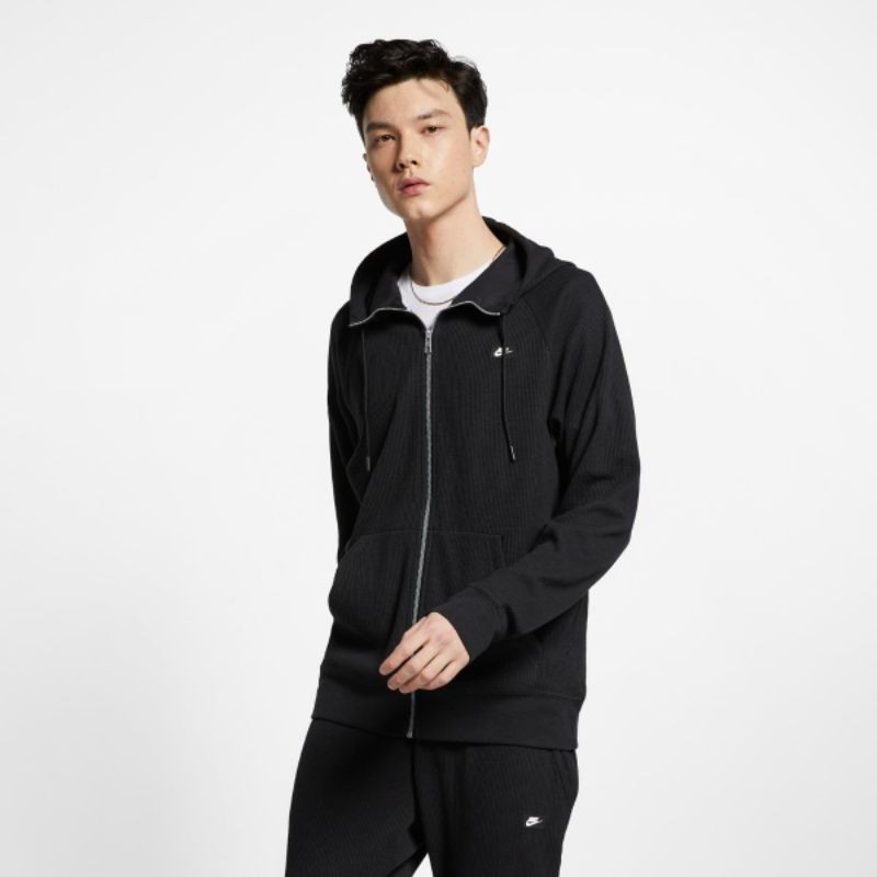 NIKE NSW FZ WAFFLE HOODIE BLACK