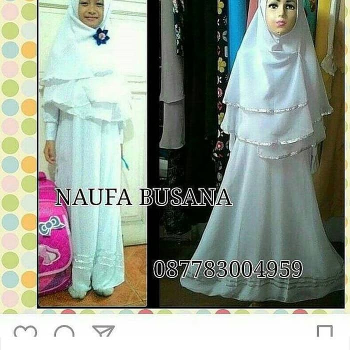 Gamis syari putih anak Diskon