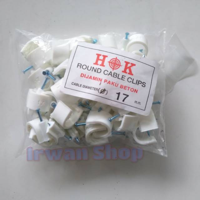 Klem Kabel No 17 Paku Beton / Klem Pipa Listrik 17 mm Paku Beton